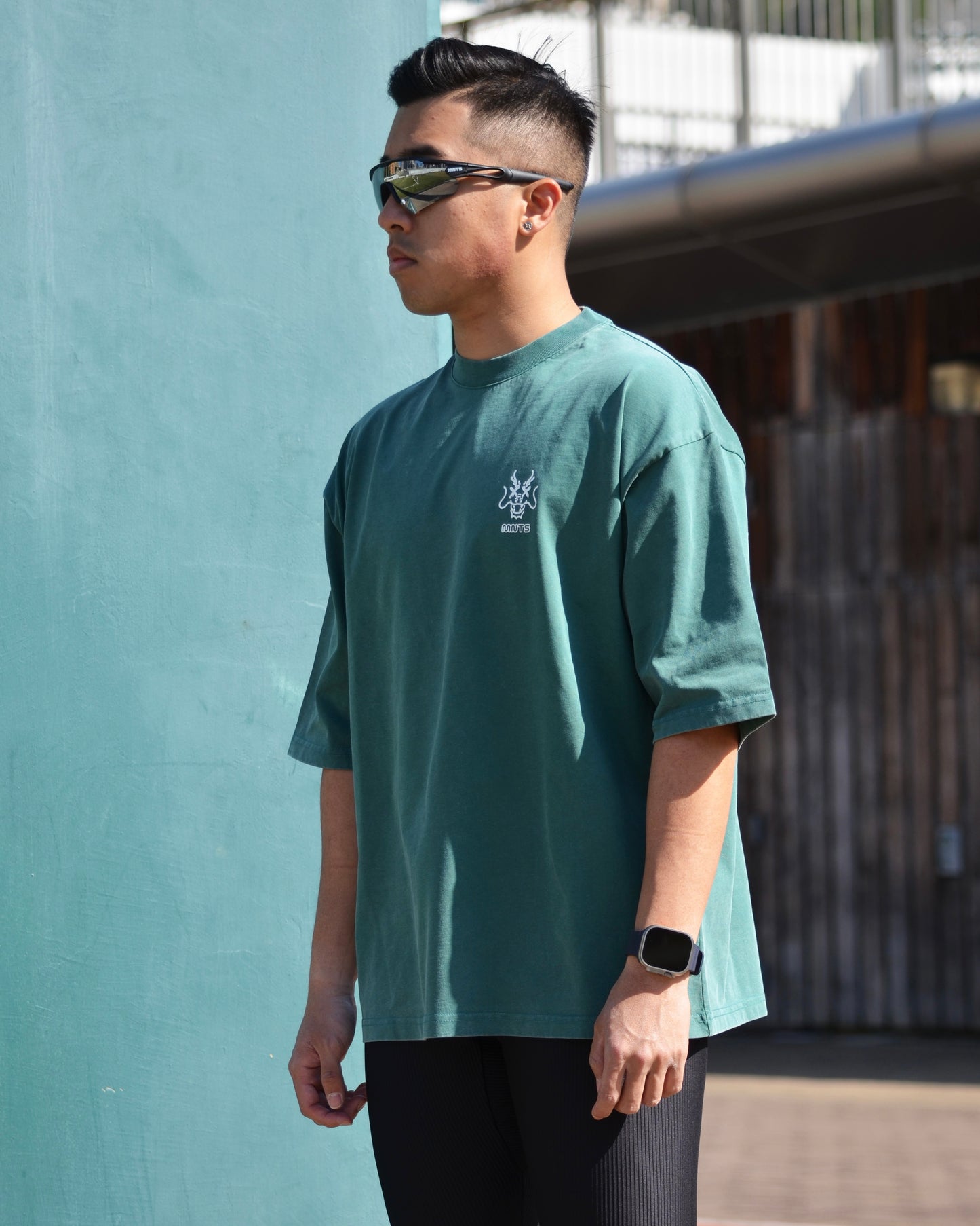 MNTS LOGO TEE/ WASHED GREEN