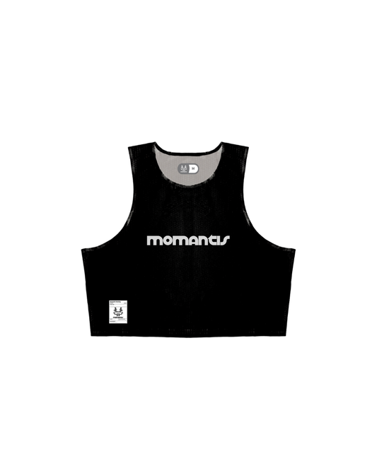BLACK RUNNING CROP SINGLET