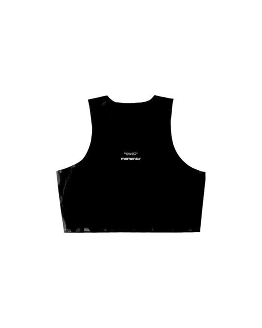 BLACK RUNNING CROP SINGLET